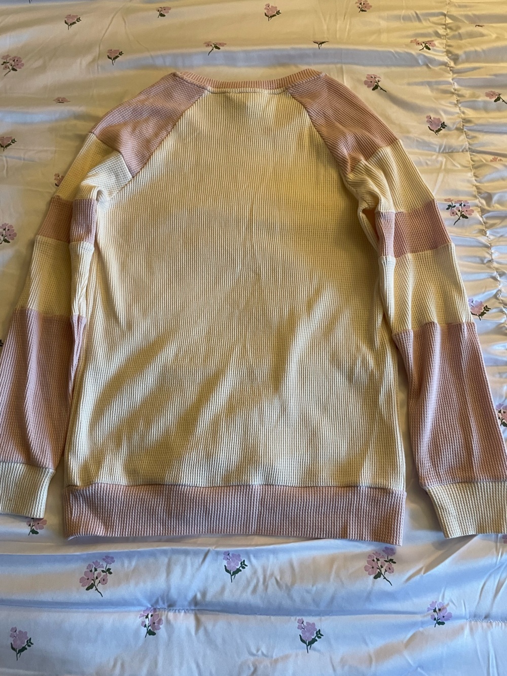 Market & Spruce | Two-Tone Waffle Knit Crewneck Long Sleeve | Women’s Top | NWT - Picture 2 of 14